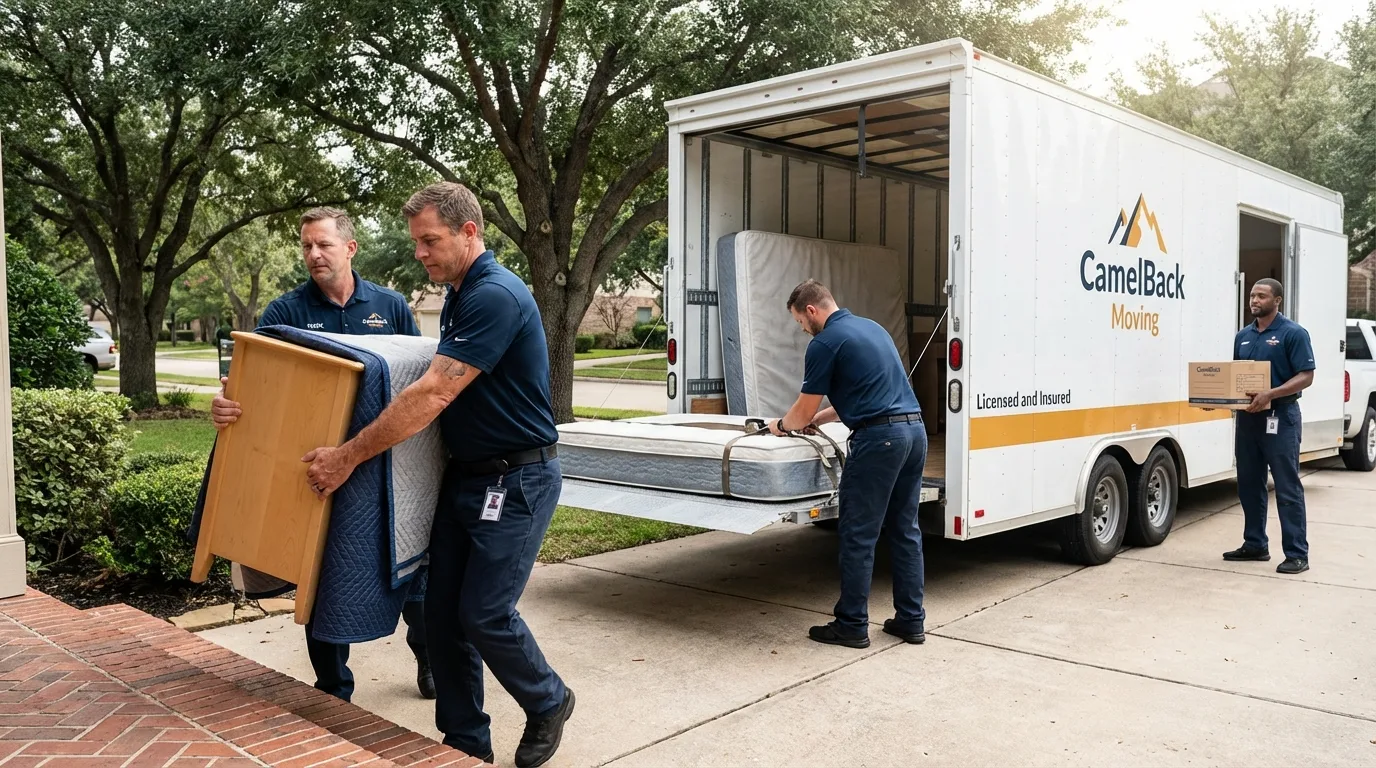 Crew loading residential truck for cross-state move from Saint Albans, WV