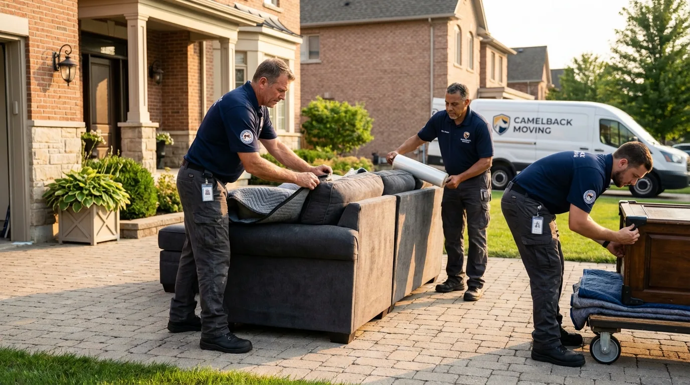Large estate moving crew wrapping furniture in Saint Albans, WV