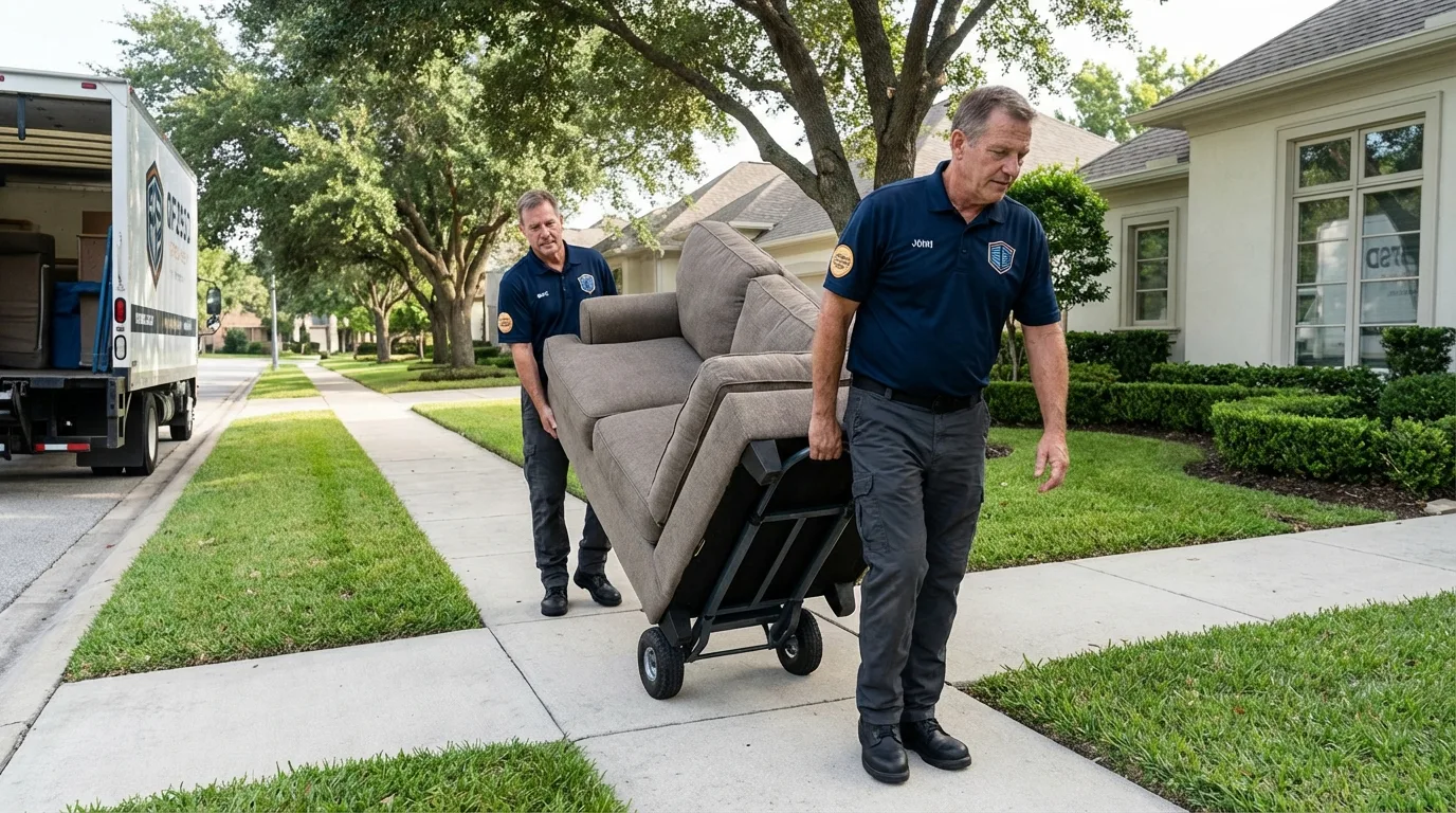 Local residential moving crew loading furniture in Saint Albans, WV